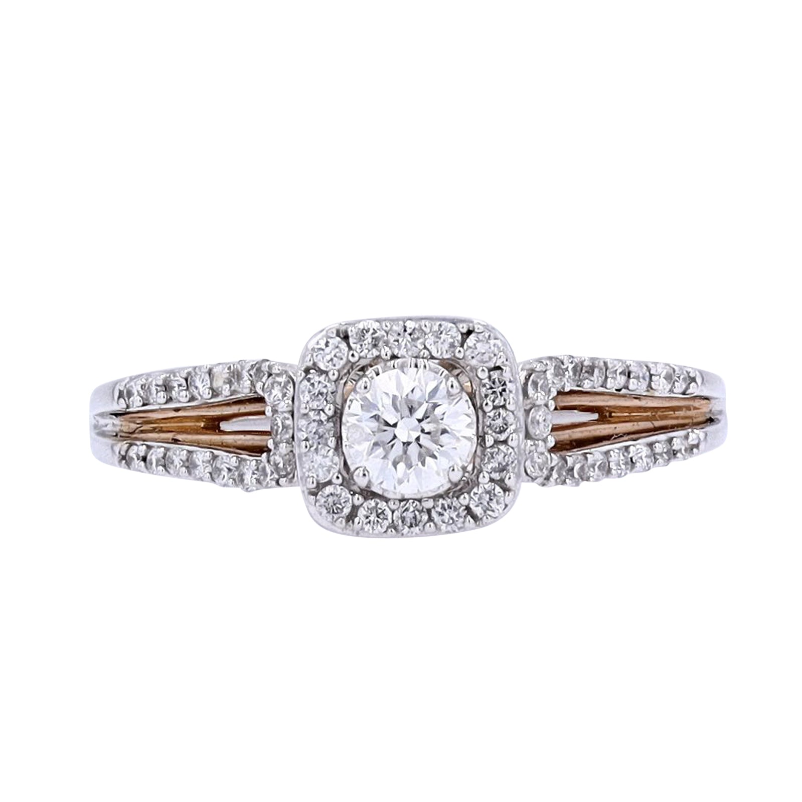 14K TT 1/4 CTR Diamond Engagement Ring