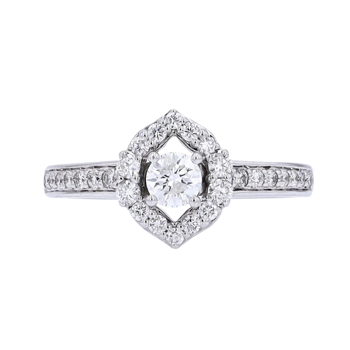 14K WG 1/3 CT Center Engagement Ring