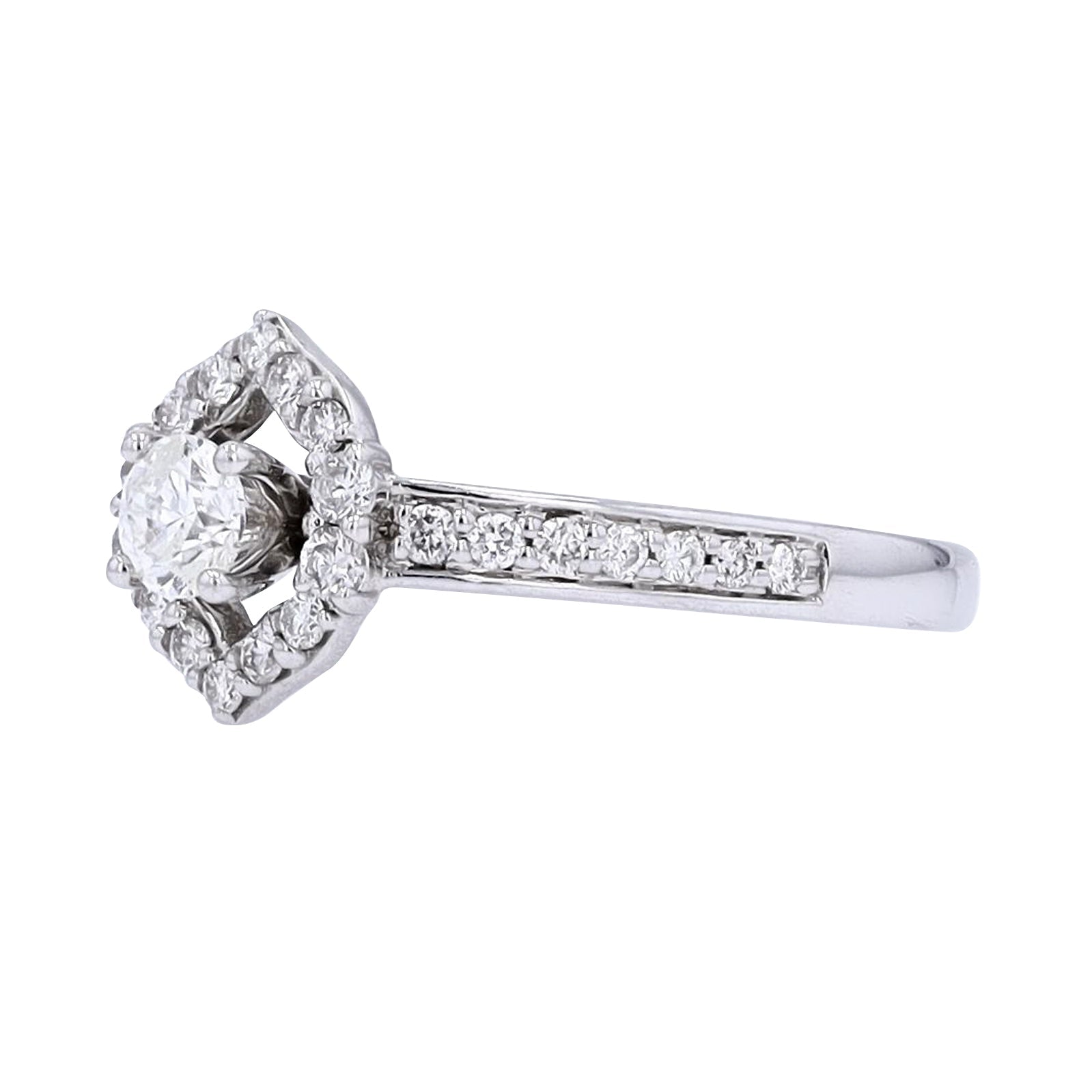 14K WG 1/3 CT Center Engagement Ring