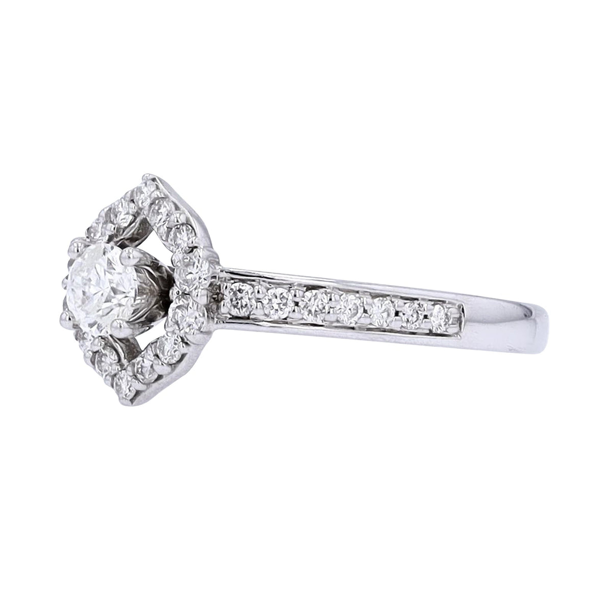 14K WG 1/3 CT Center Engagement Ring