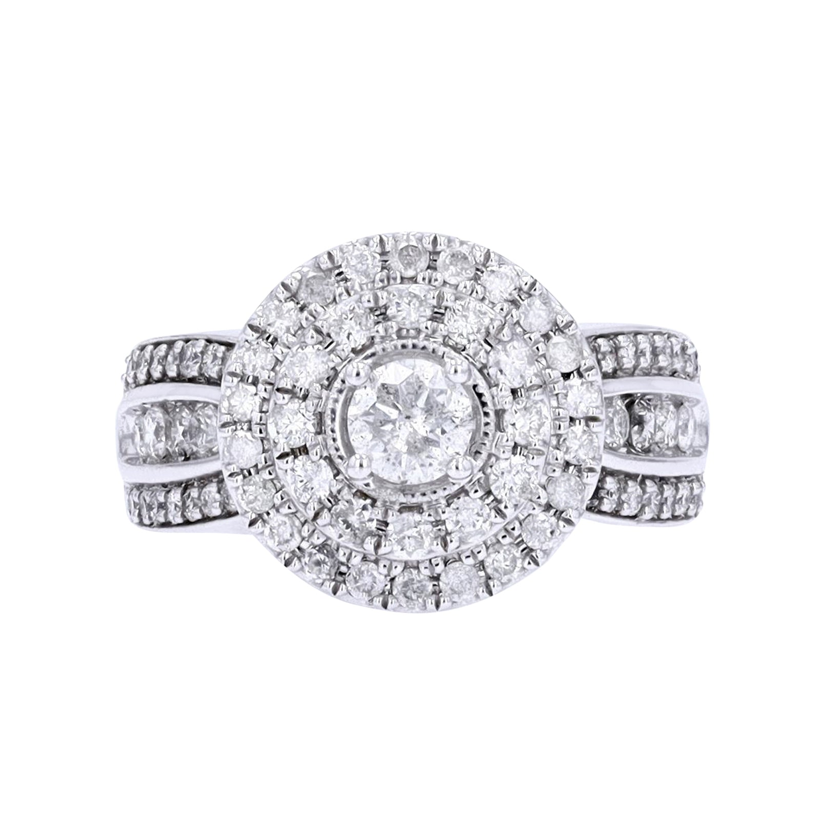 10K WG Halo Diamond Engagement Ring