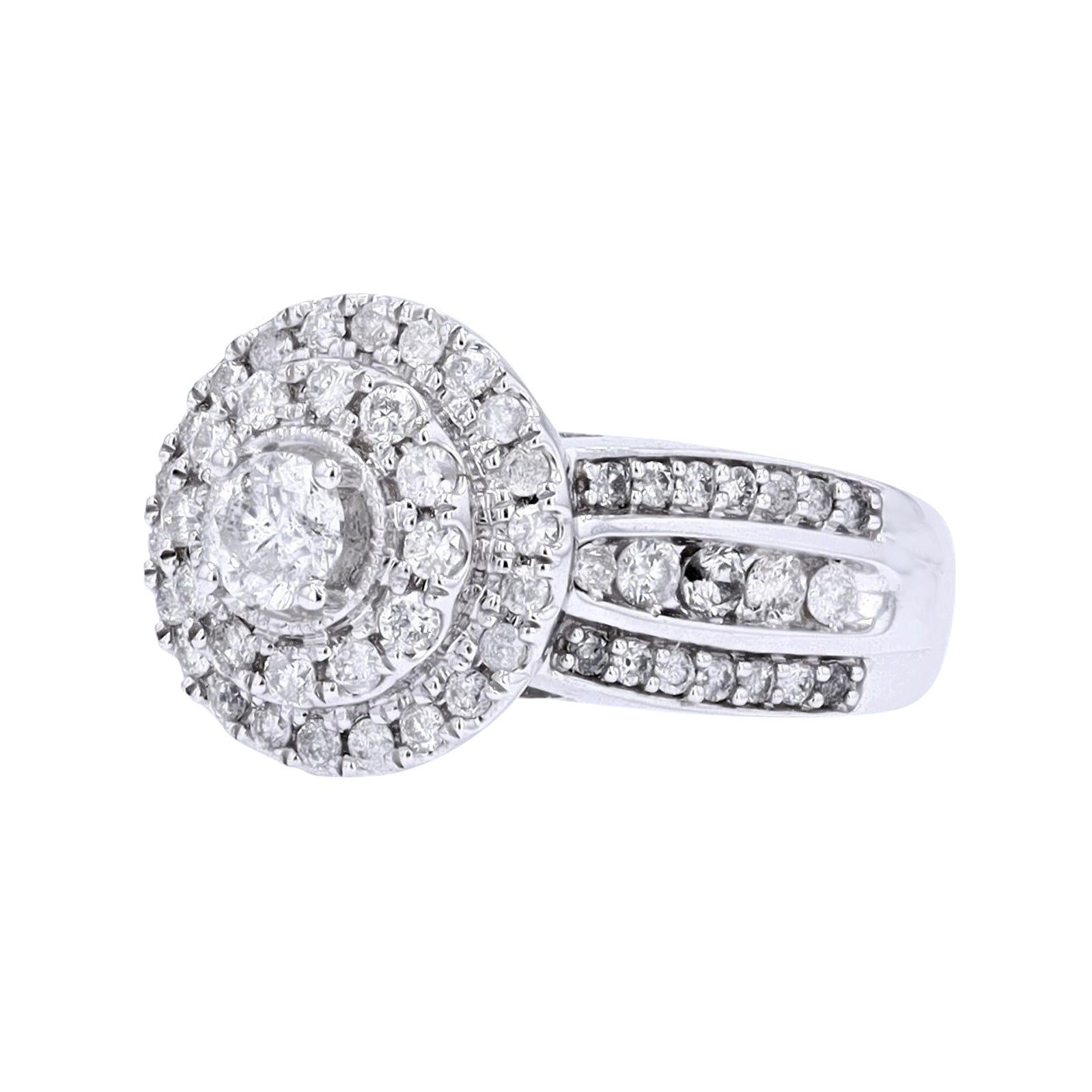 10K WG Halo Diamond Engagement Ring