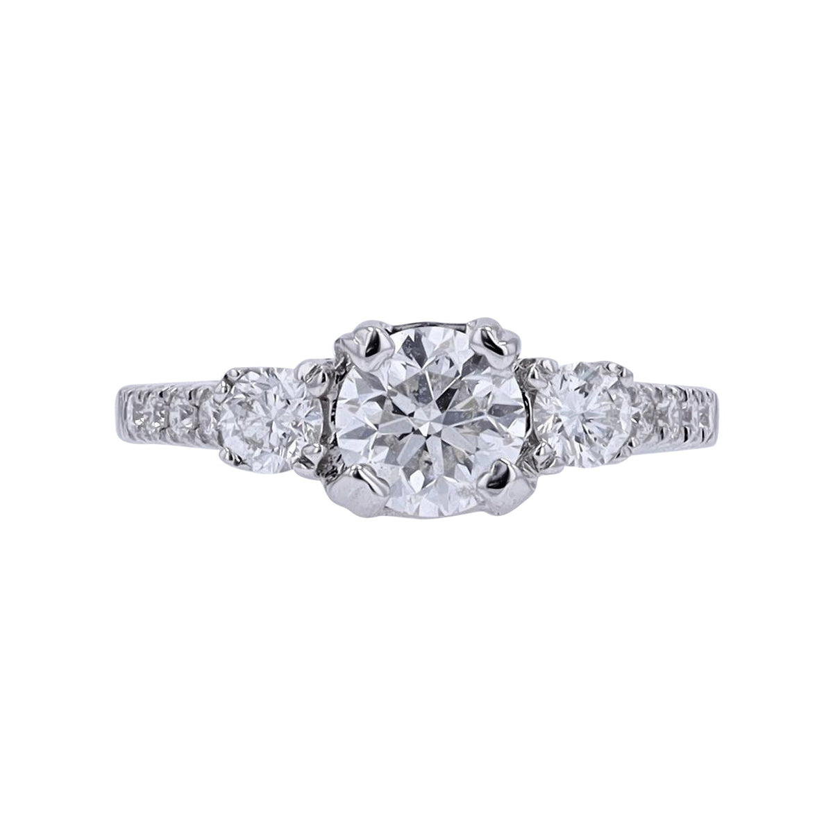 14K WG 1 CT Center Engagement Ring