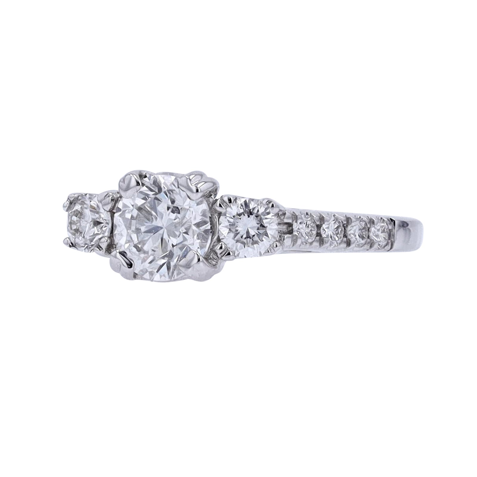 14K WG 1 CT Center Engagement Ring