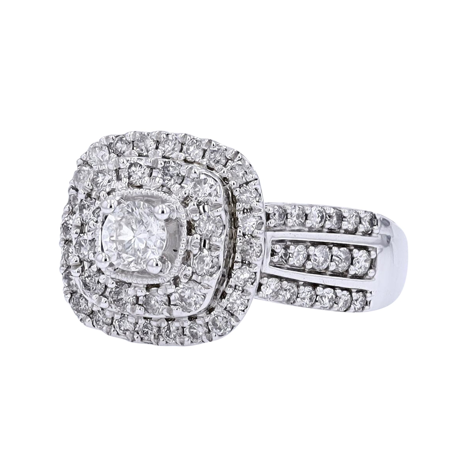 10K WG 1.25 CTW Diamond Cluster Ring