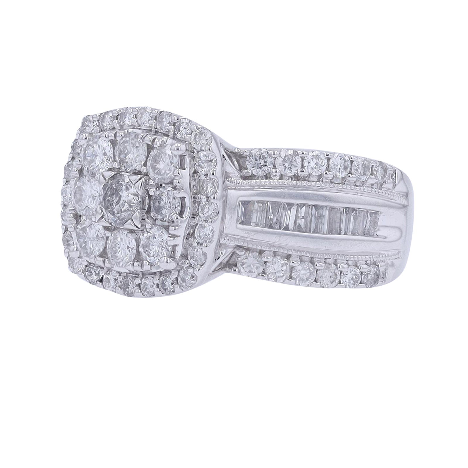 10K WG 2 CT Diamond Cluster Ring