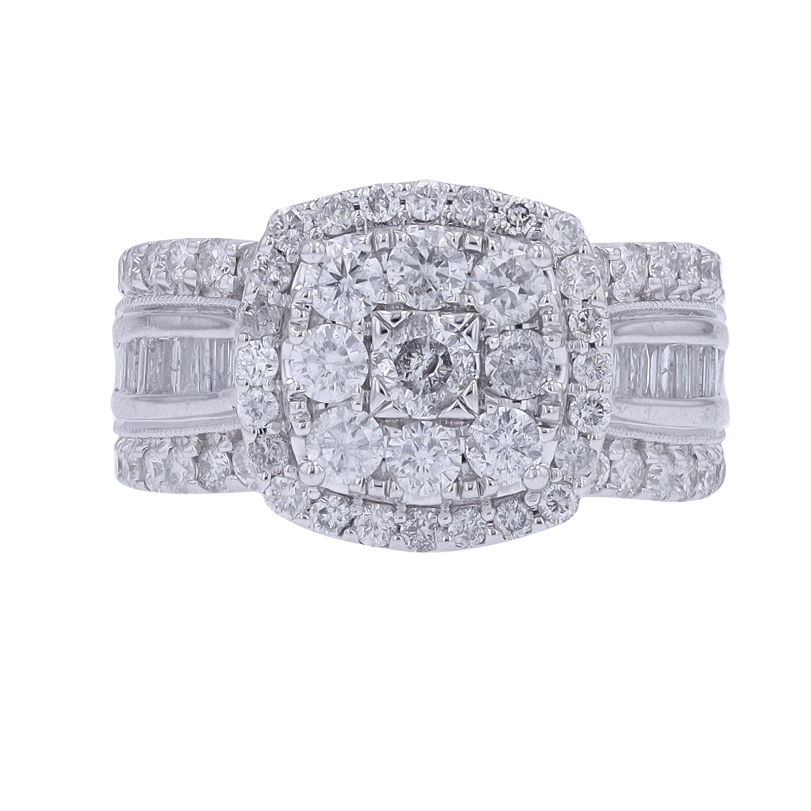 10K WG 2 CT Diamond Cluster Ring