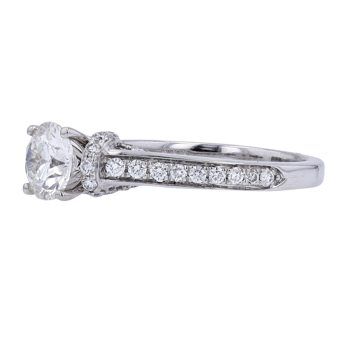 14K WG 1 CT Center Engagement Ring