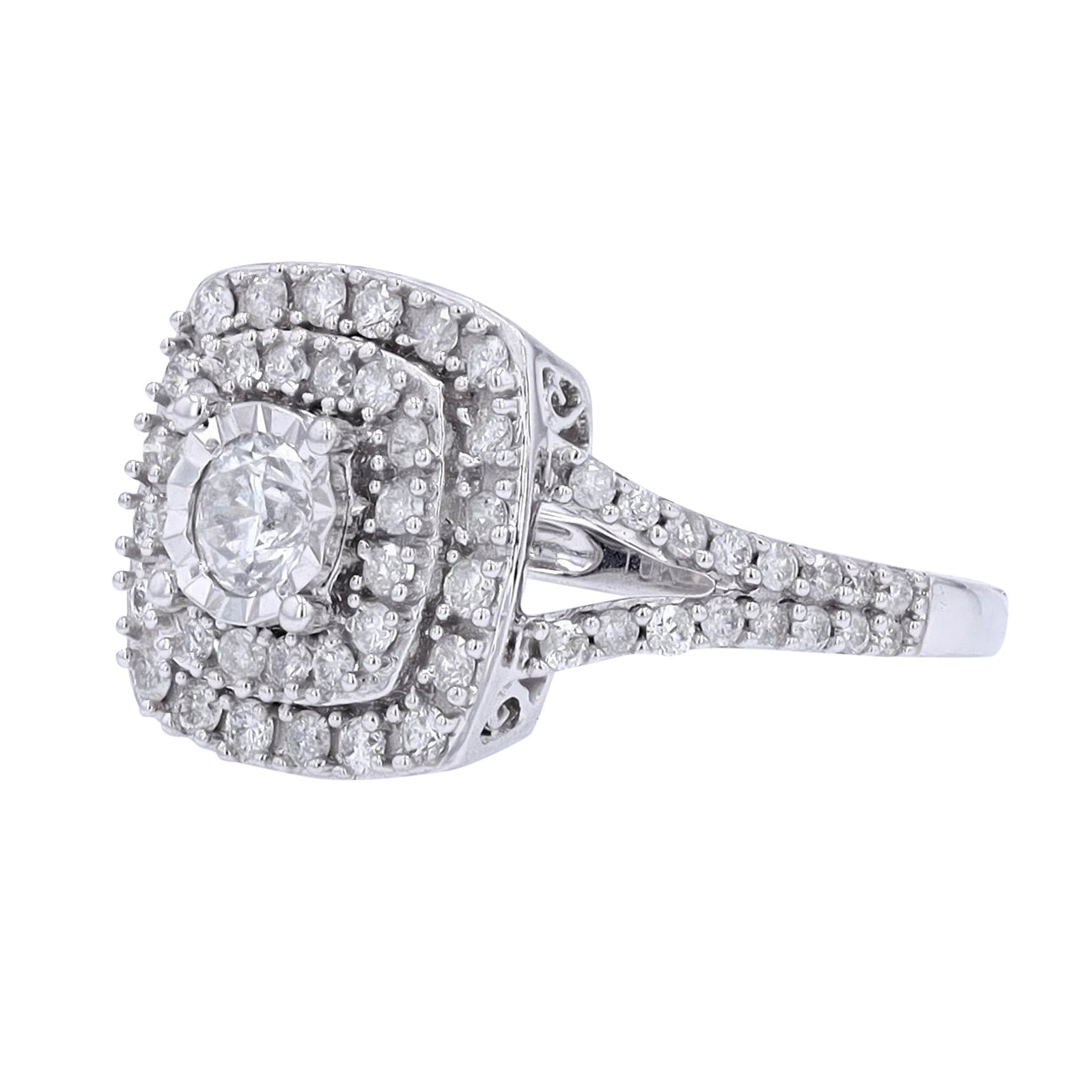 10K WG 1/3 CTR RBC Diamond Engagement Ring