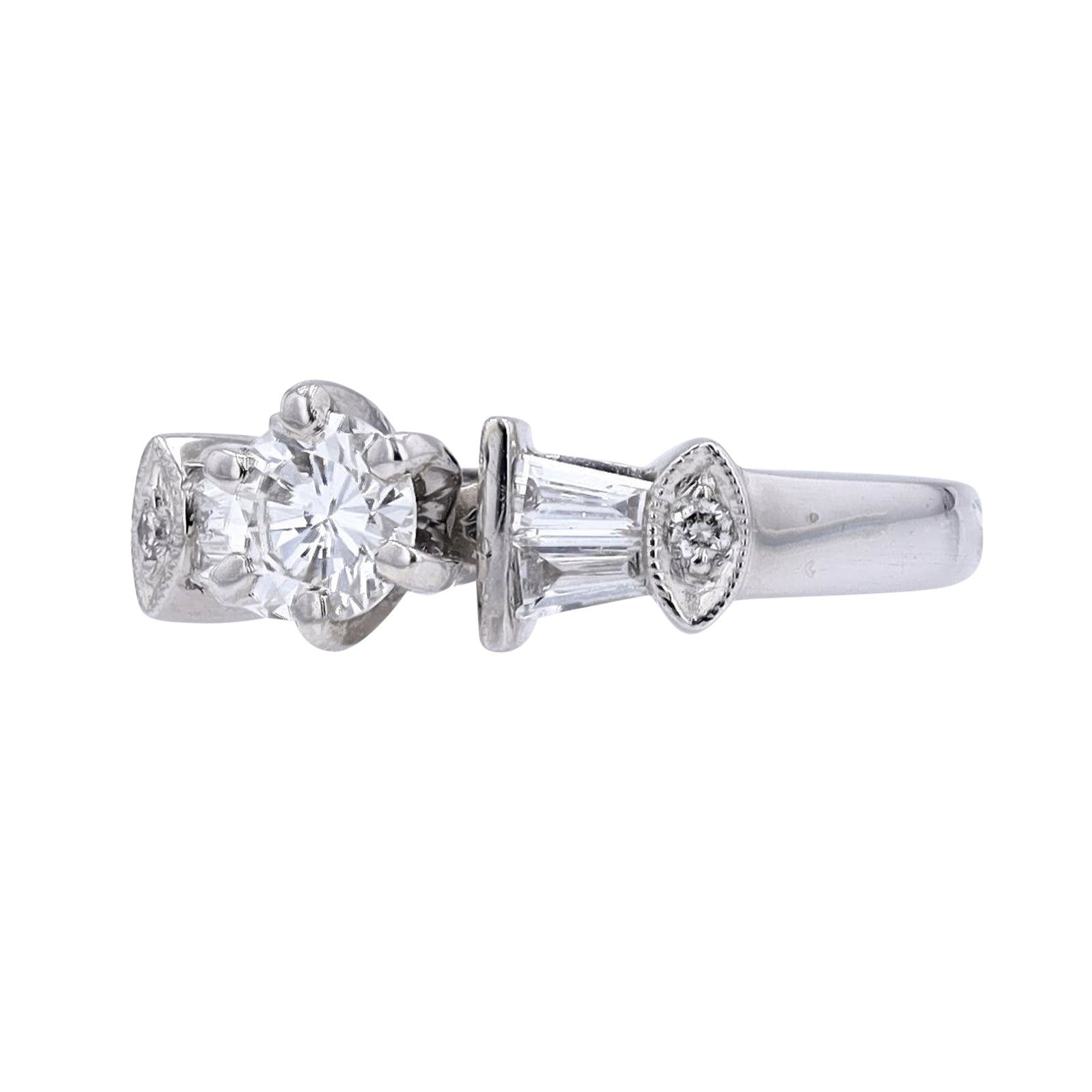 14K WG .52 CTR Diamond Engagement Ring