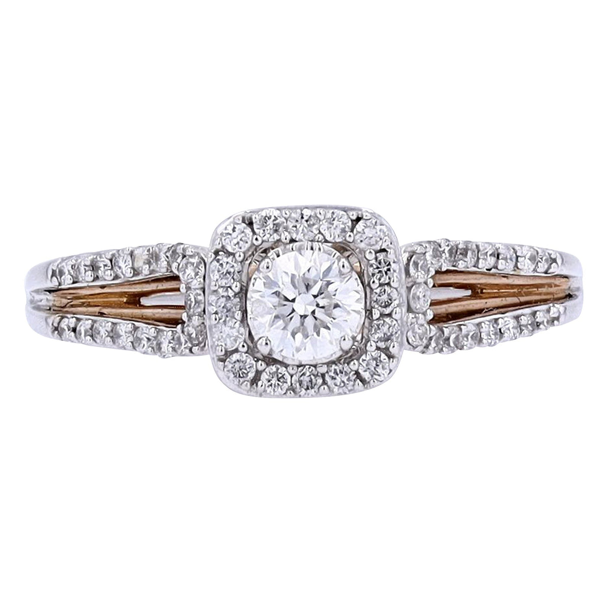 14K TT 1/4 CTR Diamond Engagement Ring