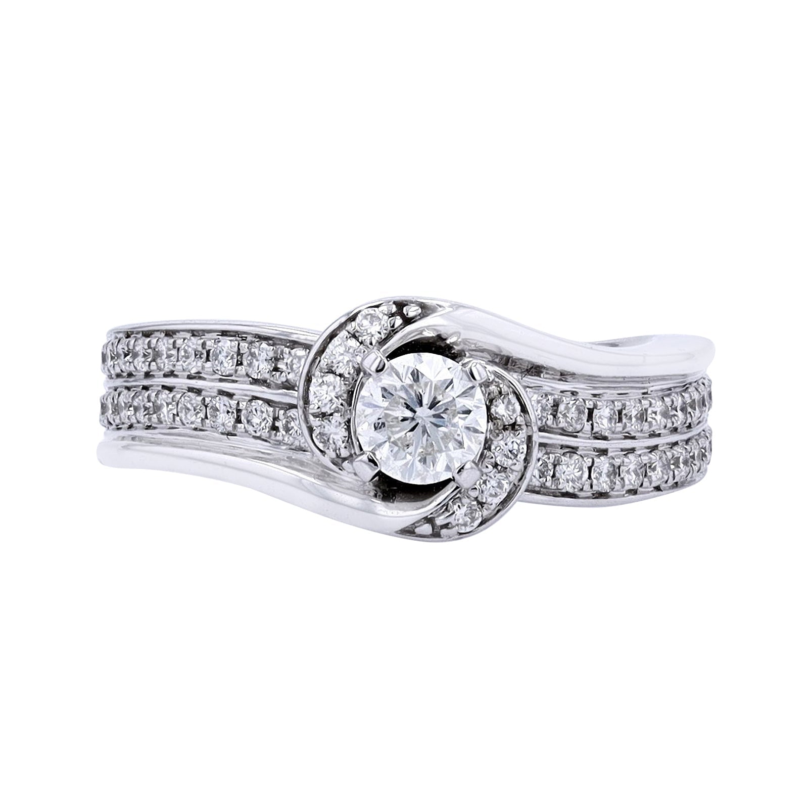 14K WG 3/4 CT Engagement Ring