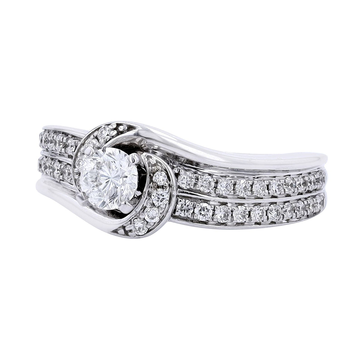 14K WG 3/4 CT Engagement Ring