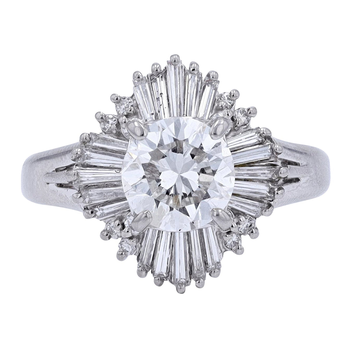 PT900 1.24 CTR Ballerina Diamond Ring