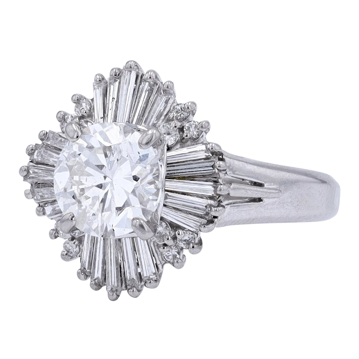 PT900 1.24 CTR Ballerina Diamond Ring