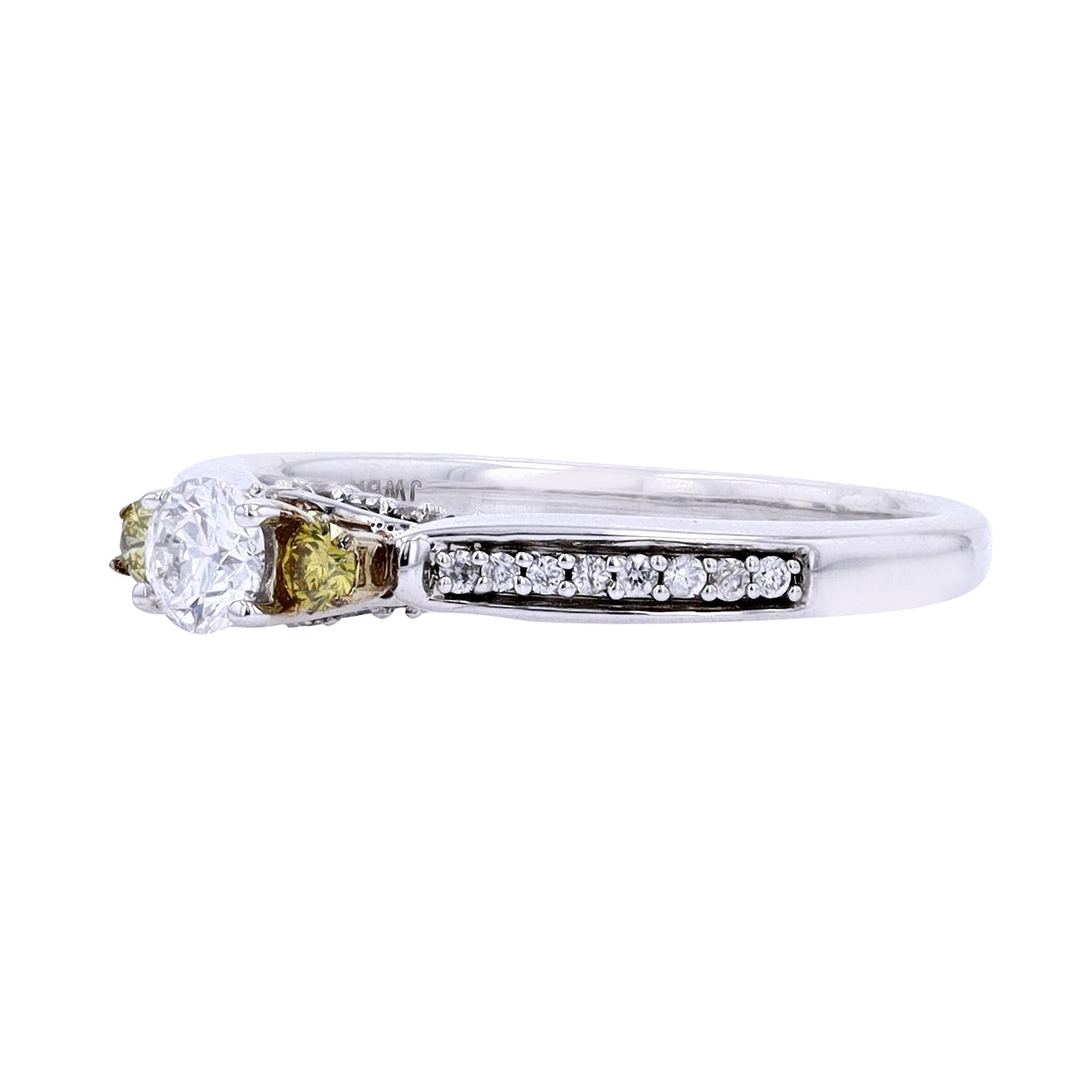 10K WG Three Stone Engagement Ring