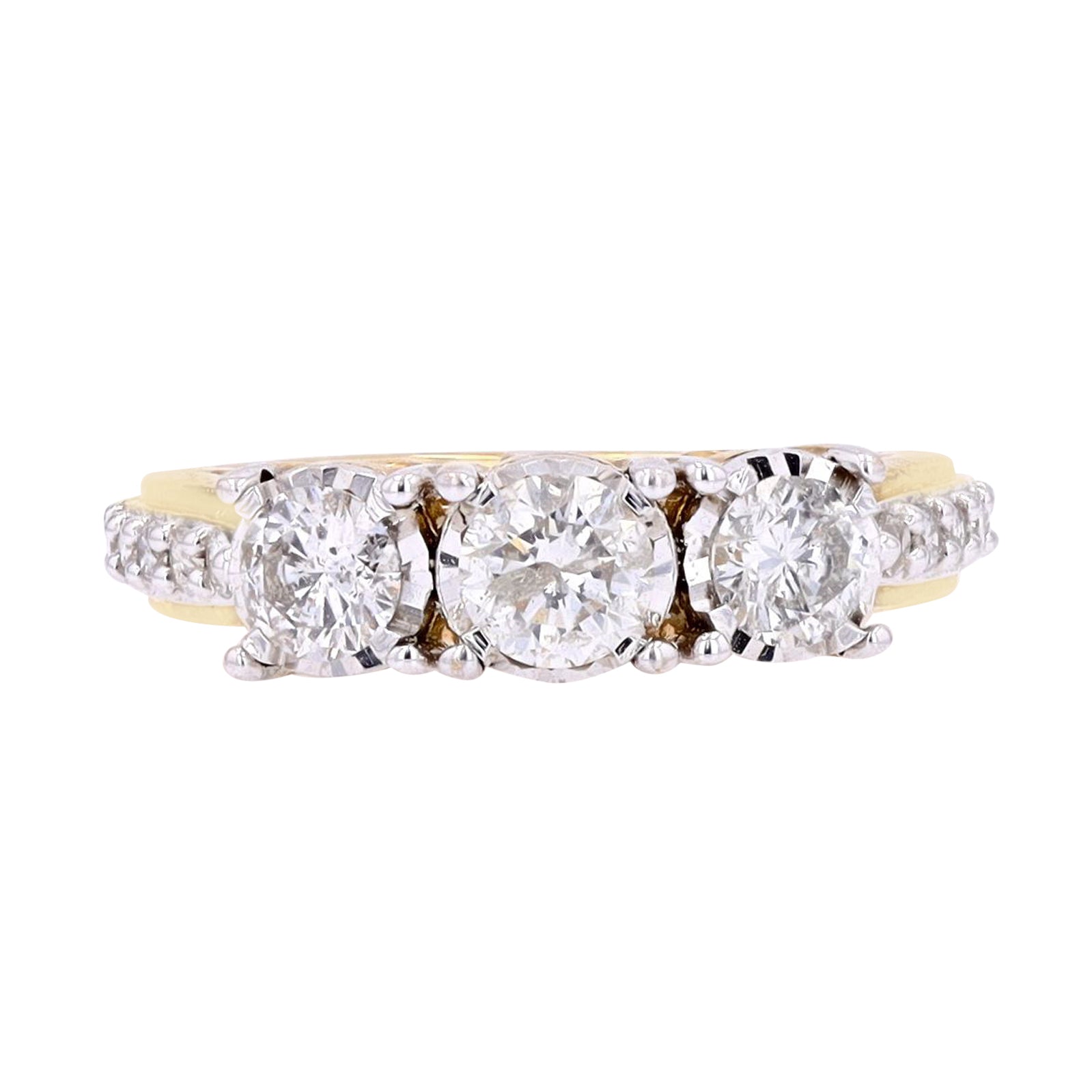 10K Three Stone Diamond Ring<p><strong>More Colors Available</p></strong>