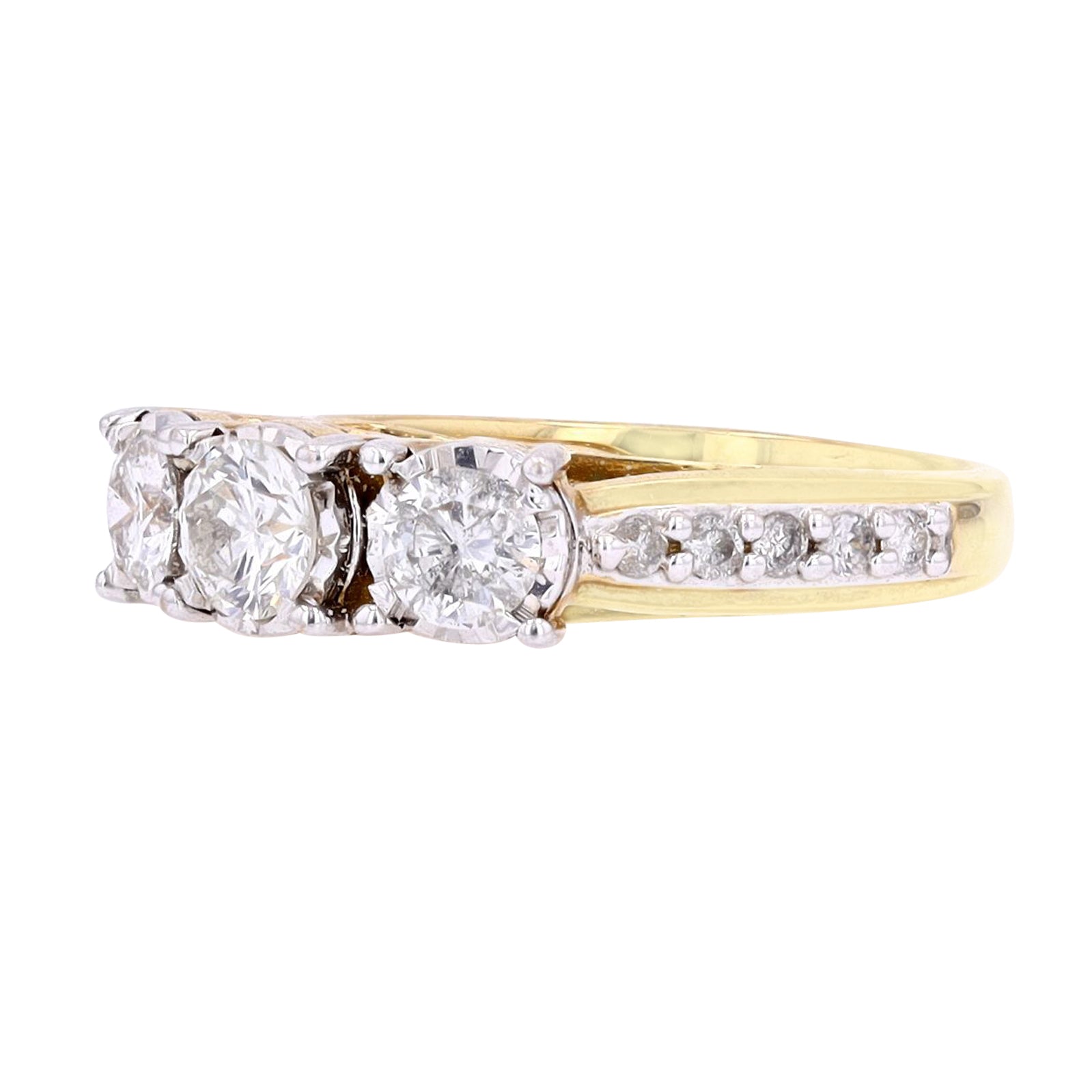 10K Three Stone Diamond Ring<p><strong>More Colors Available</p></strong>