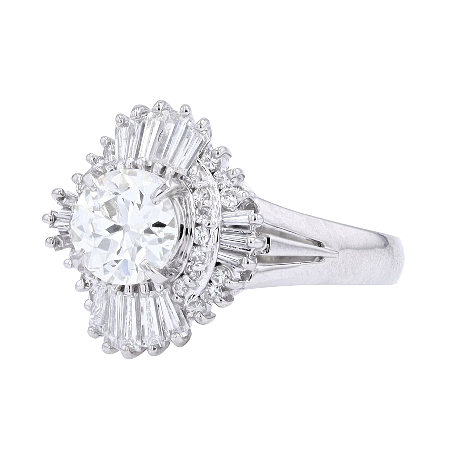 PT900 1.09 CTR Euro Engagement Ring