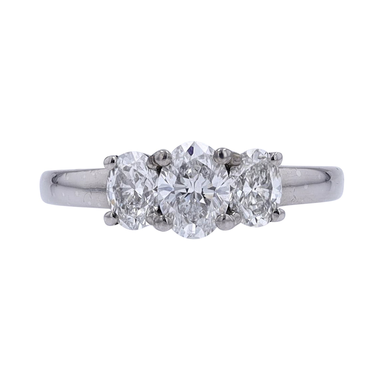 Platinum 1.56 CT Three Stone Engagement Ring