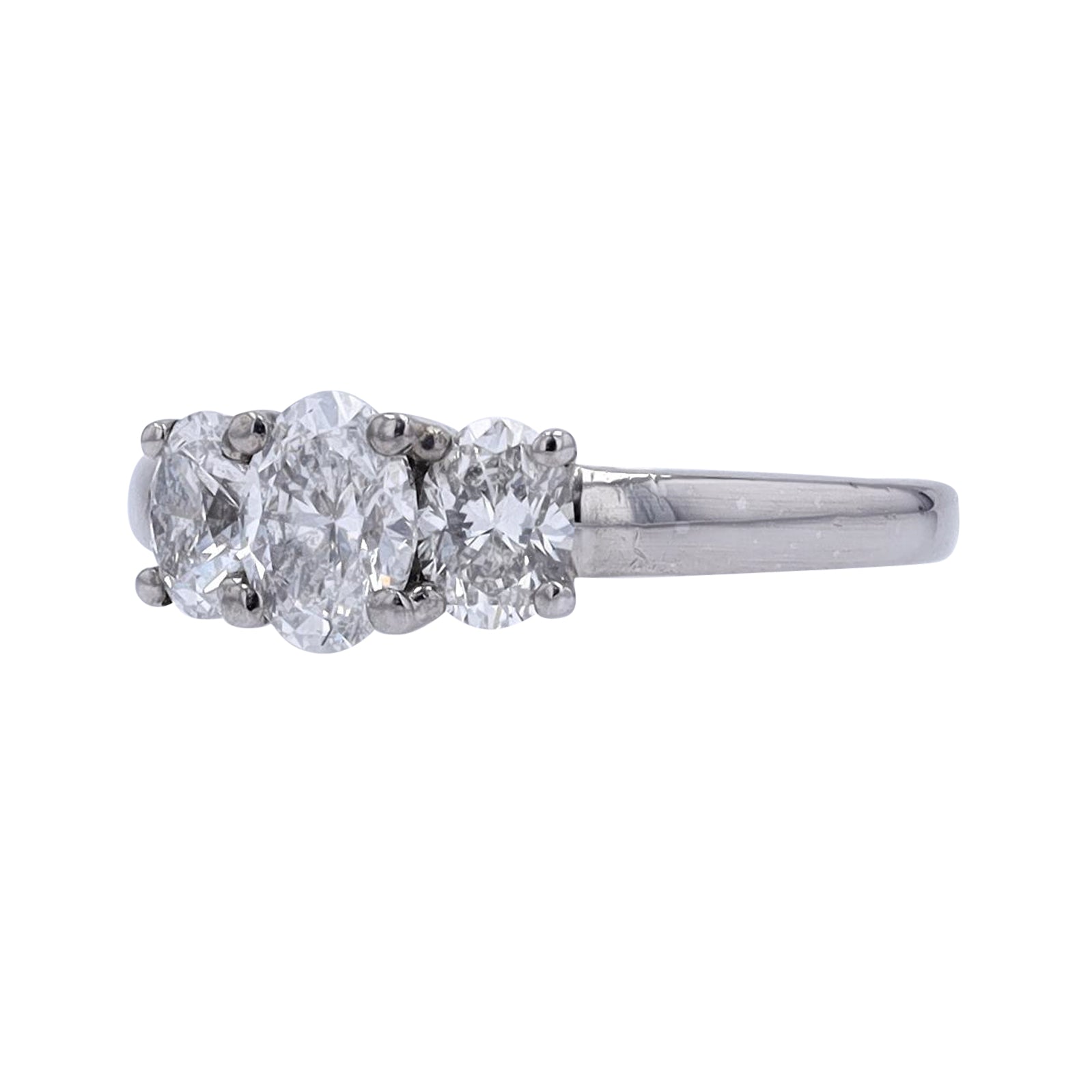Platinum 1.56 CT Three Stone Engagement Ring