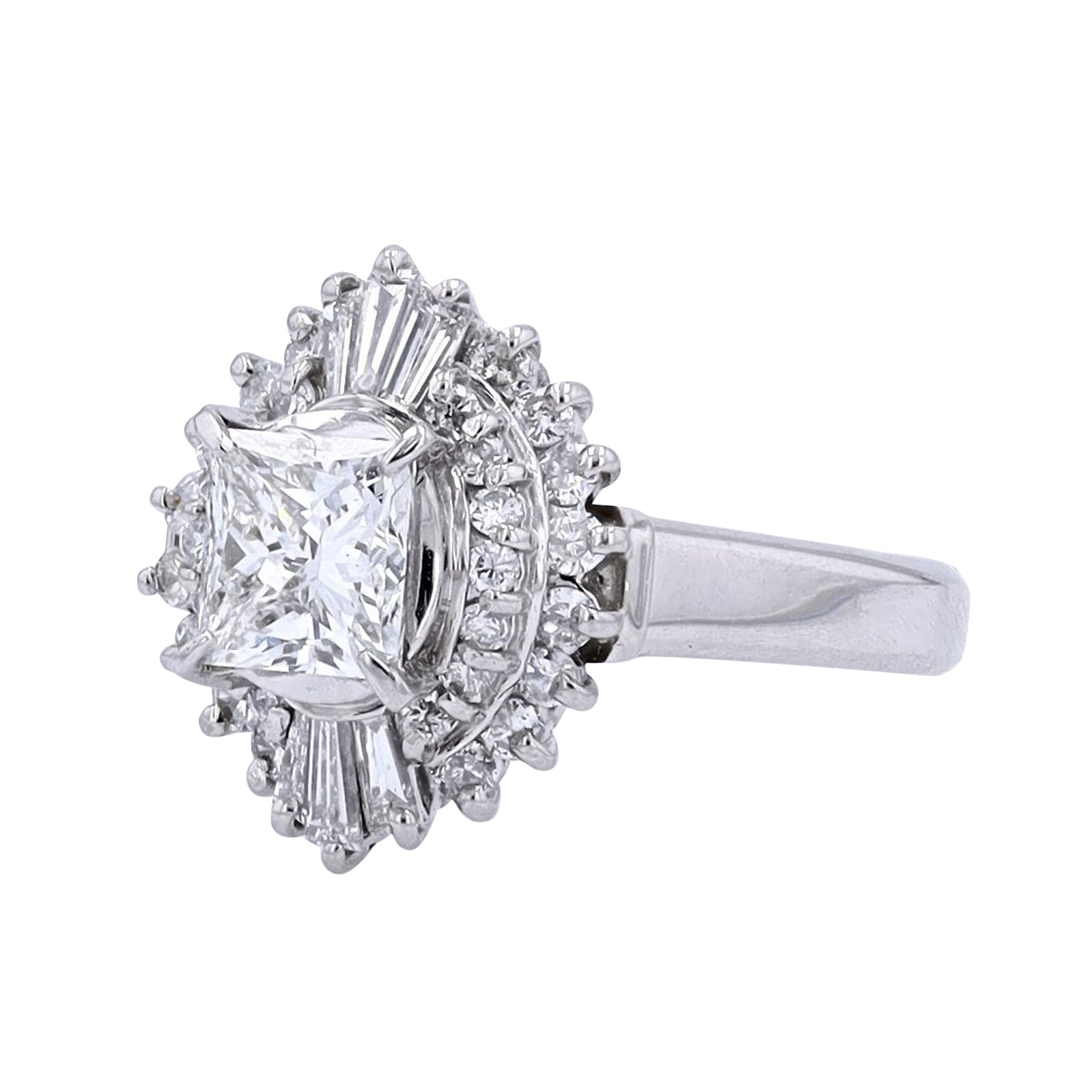 PT900 1.01 CT Princess Cut Center Engagement Ring<p><strong>GIA Available</p></strong>