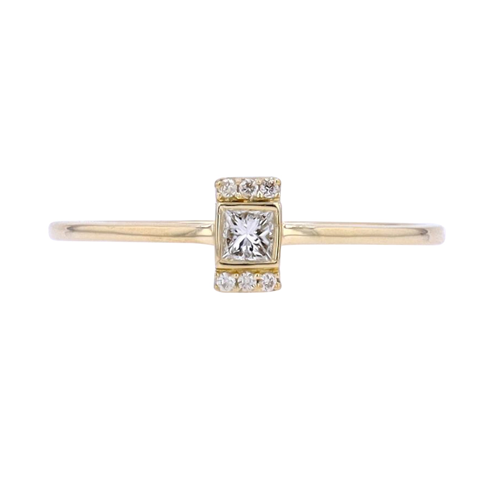 14K Princess Cut Center Engagement Ring <p><strong>More Colors Available</p></strong>