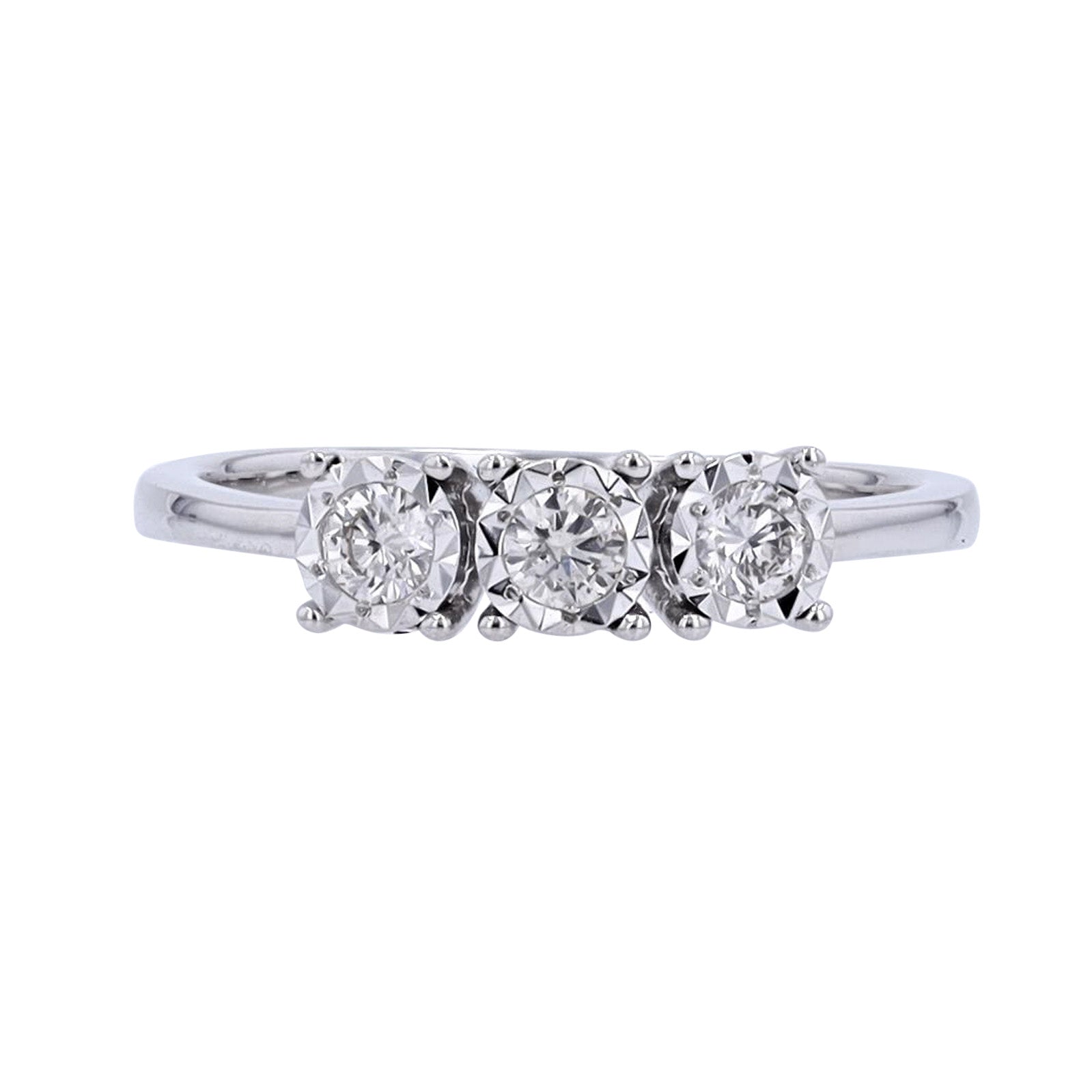 10K Three Stone Miracle Set Ring<p><strong>More Colors Available</p></strong>