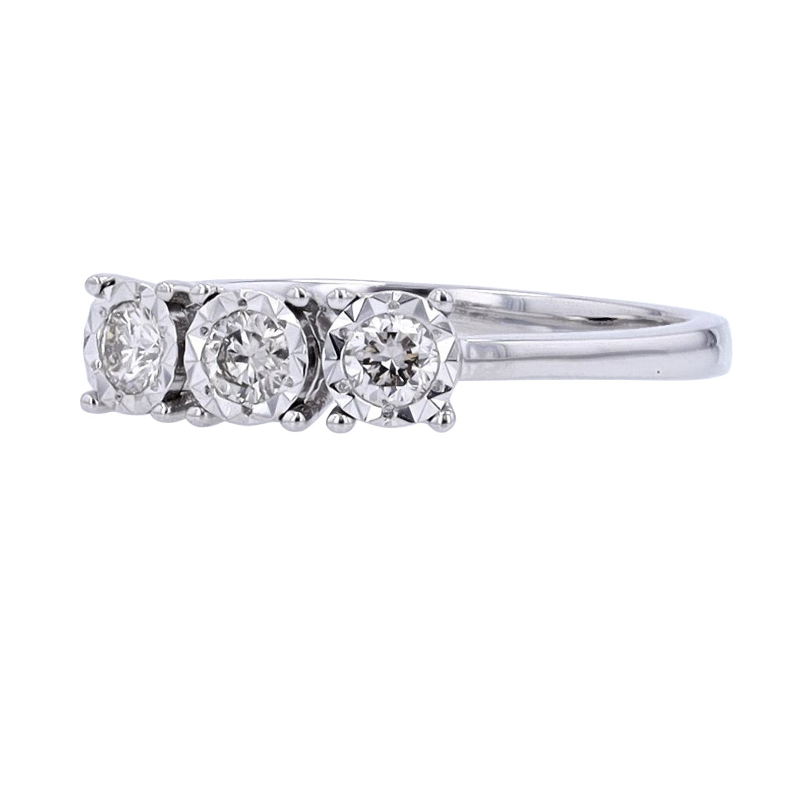 10K Three Stone Miracle Set Ring<p><strong>More Colors Available</p></strong>