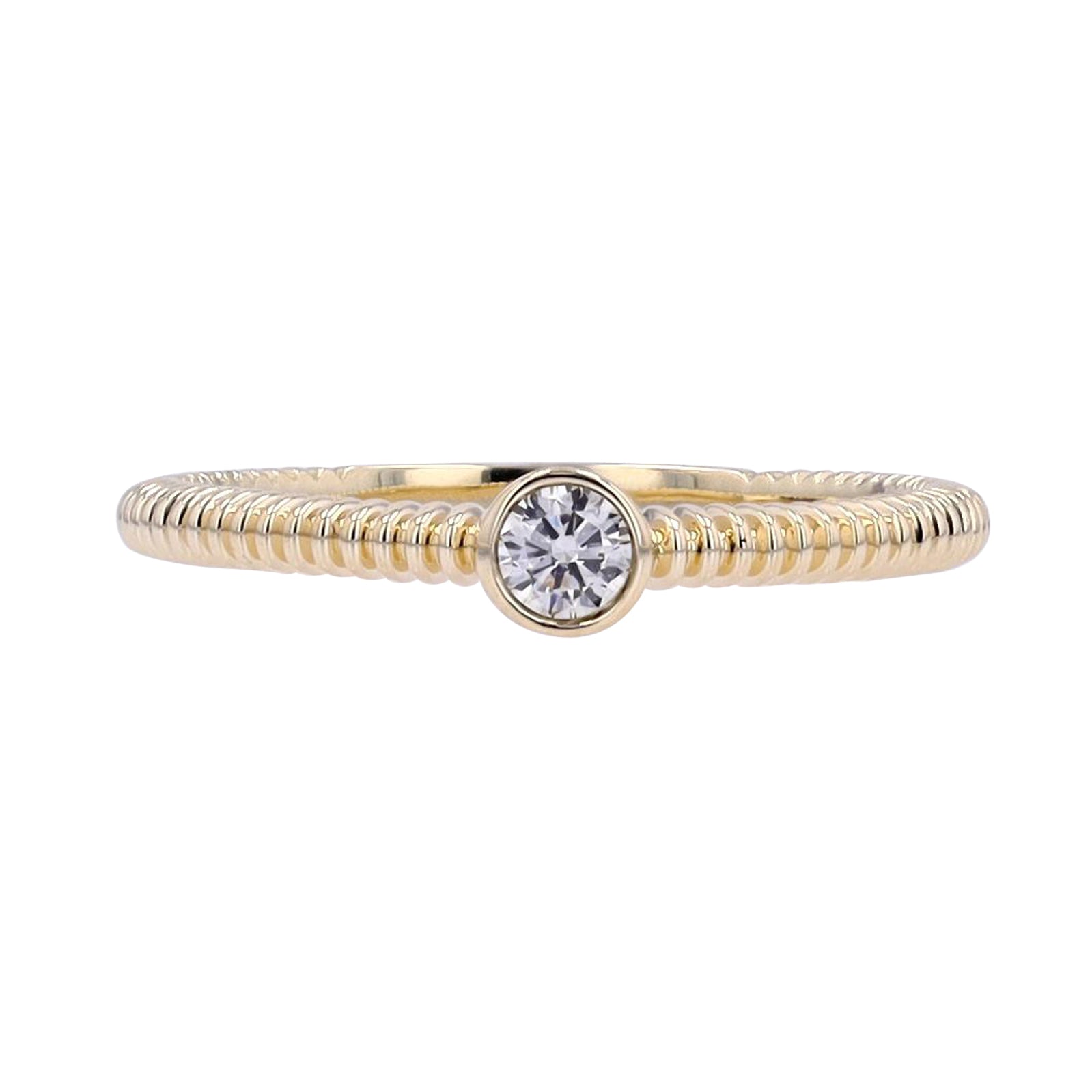 10K YG Bezel Set Solitaire Ring