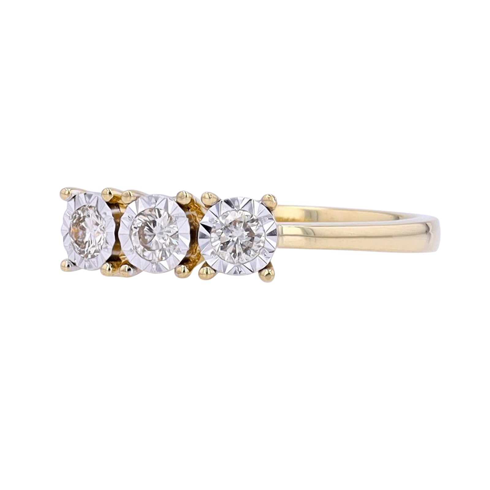 10K Three Stone Miracle Set Ring<p><strong>More Colors Available</p></strong>