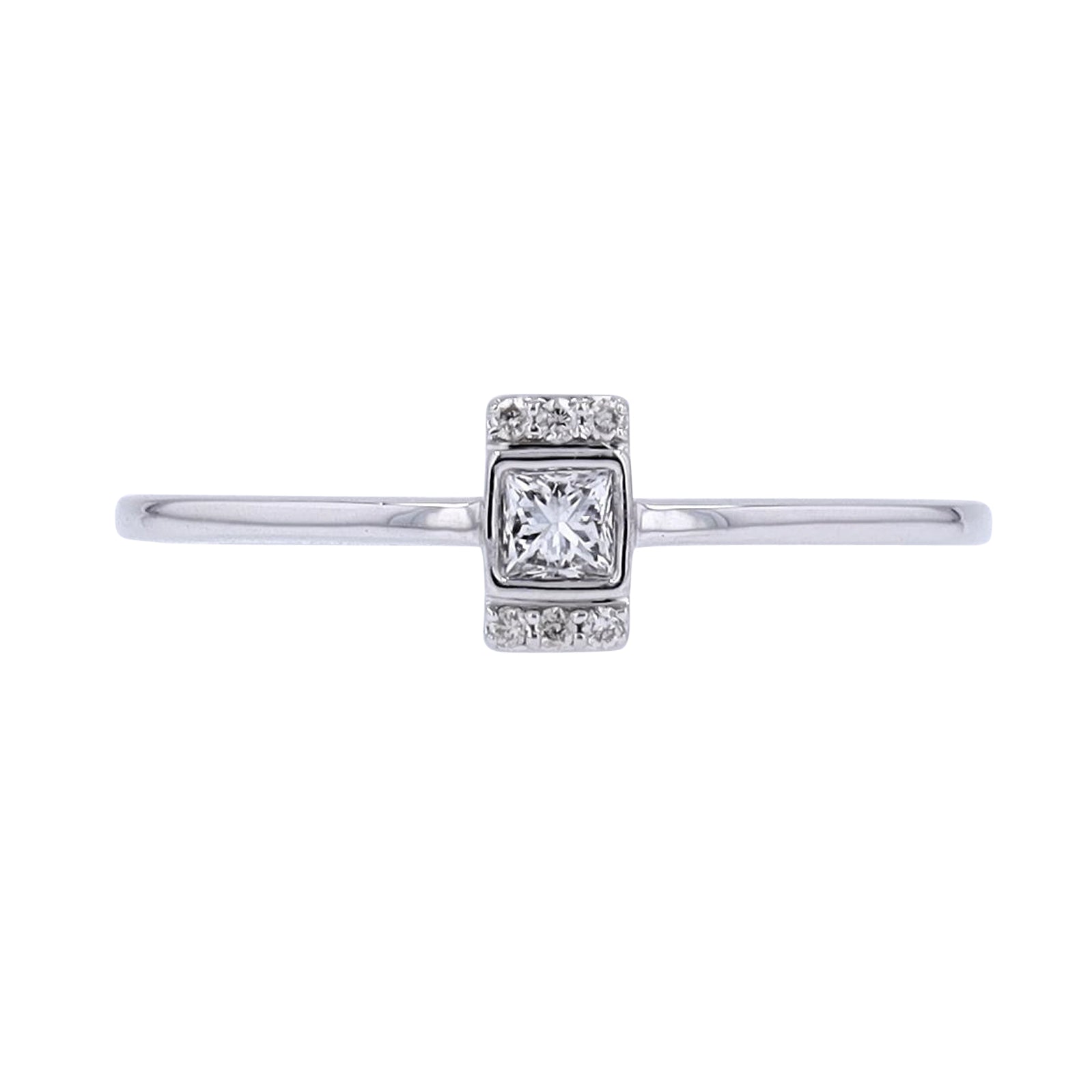 14K Princess Cut Center Engagement Ring <p><strong>More Colors Available</p></strong>