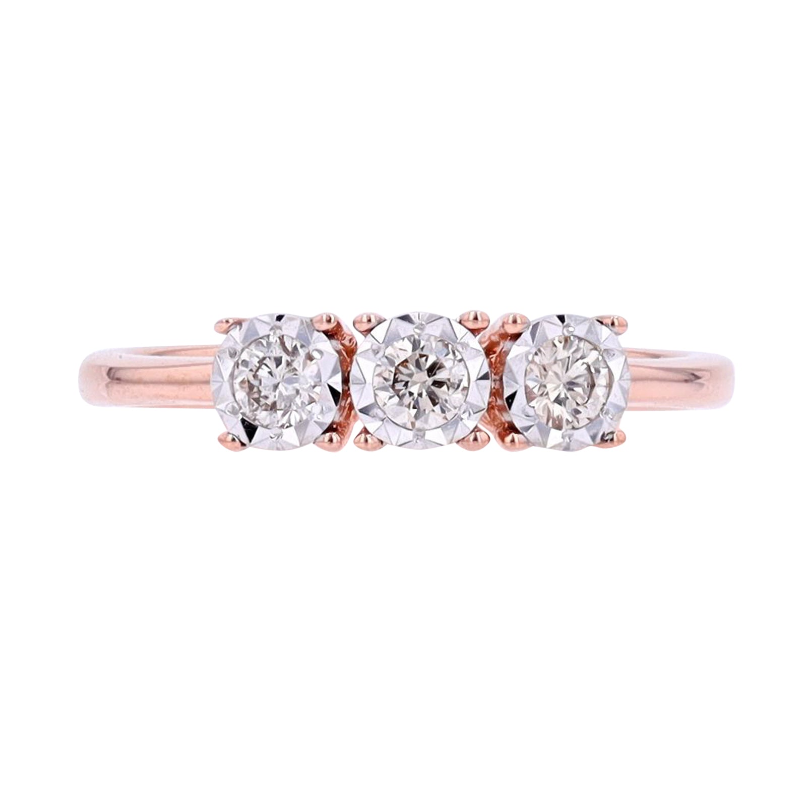 10K Three Stone Miracle Set Ring<p><strong>More Colors Available</p></strong>
