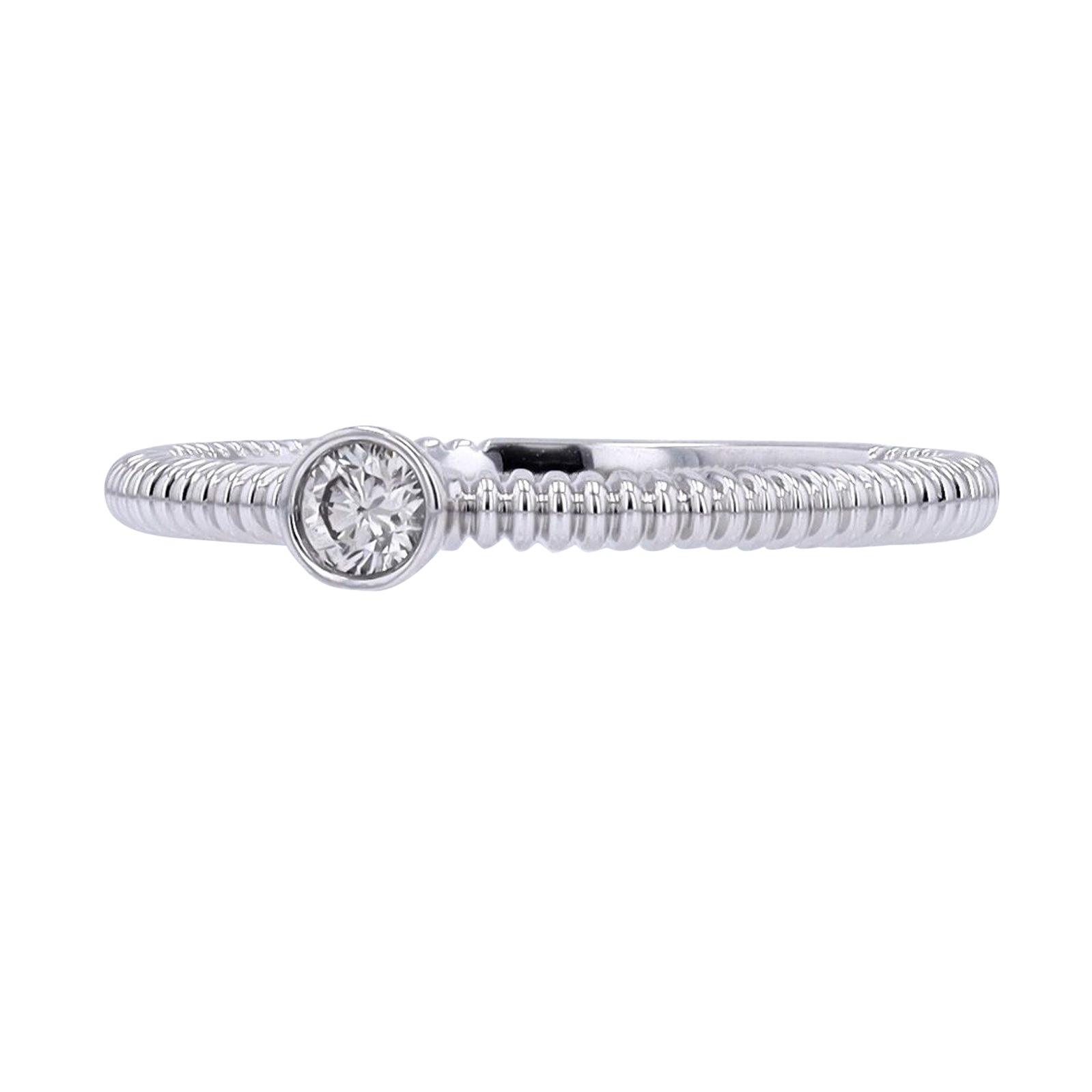 14K WG Bezel Set Solitaire Ring