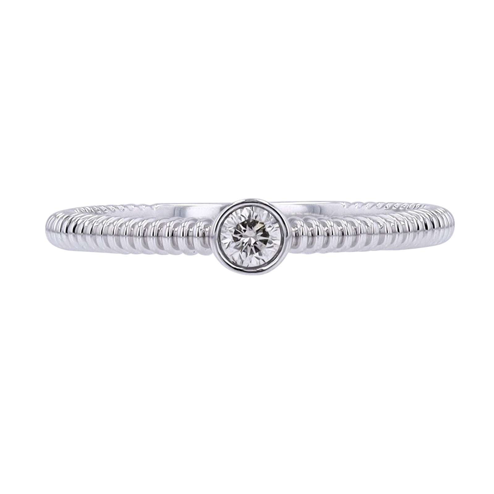 14K WG Bezel Set Solitaire Ring