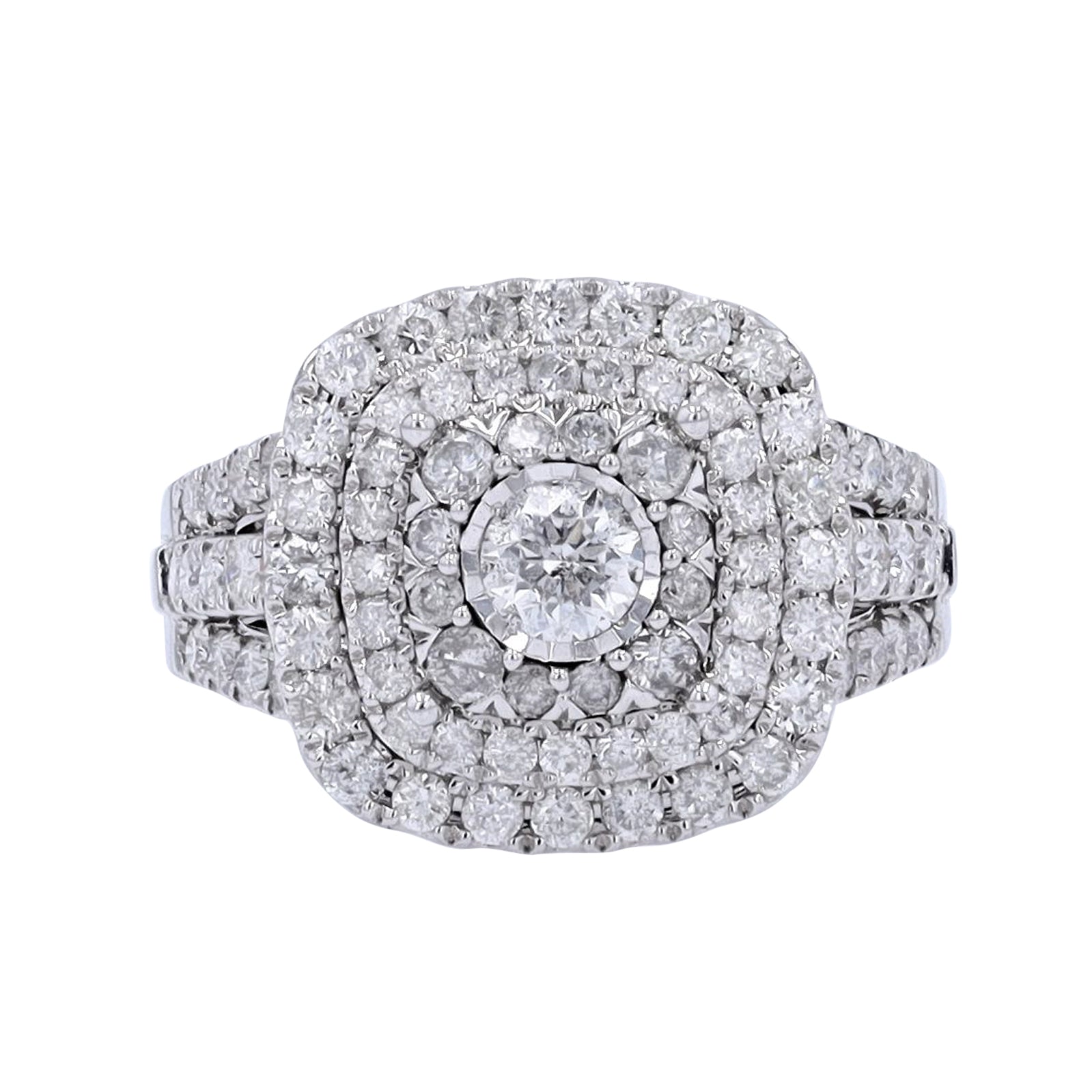 10K WG 2 CTW Diamond Cluster Ring