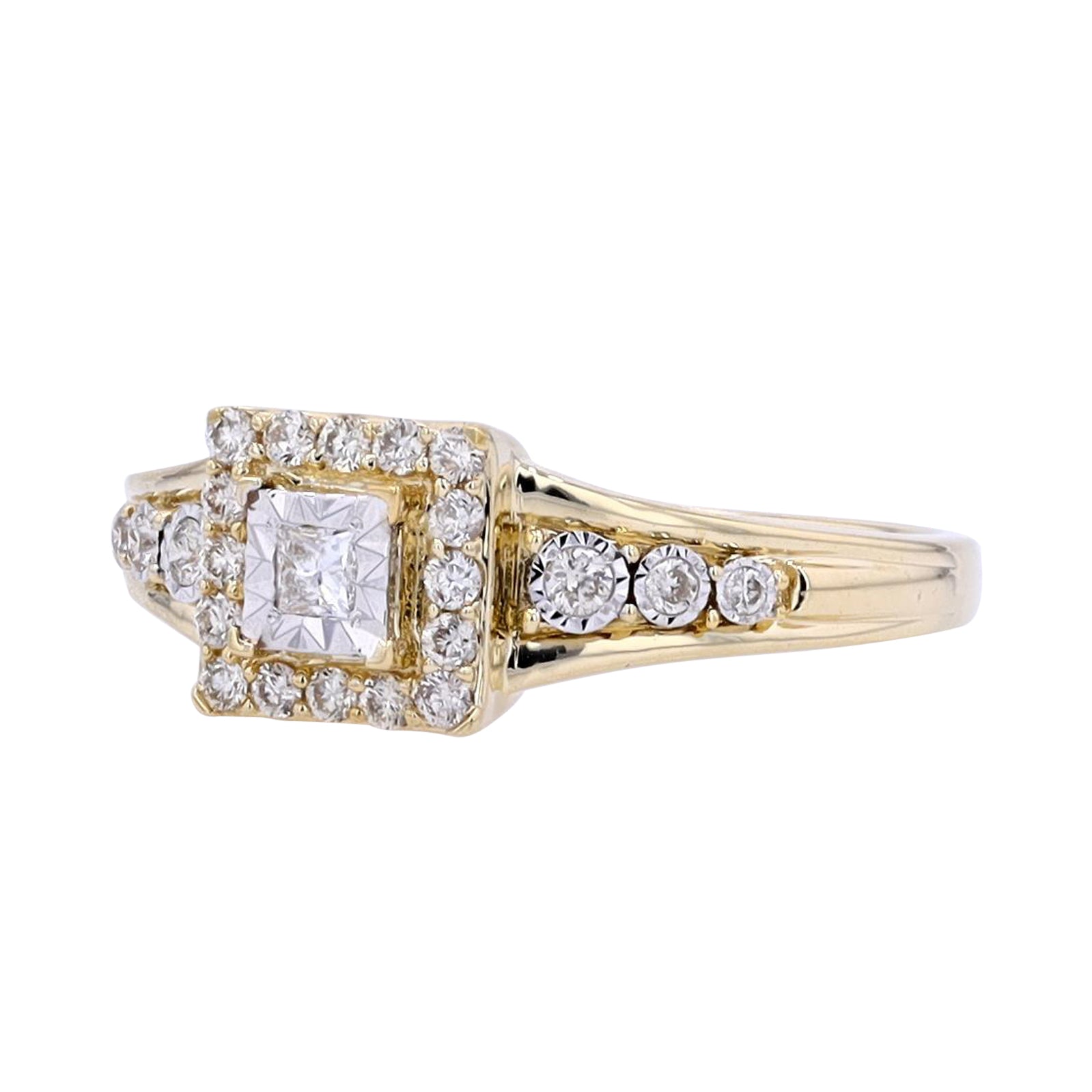 10K Miracle Set Center Engagement Ring<p><strong>More Colors Available</p></strong>