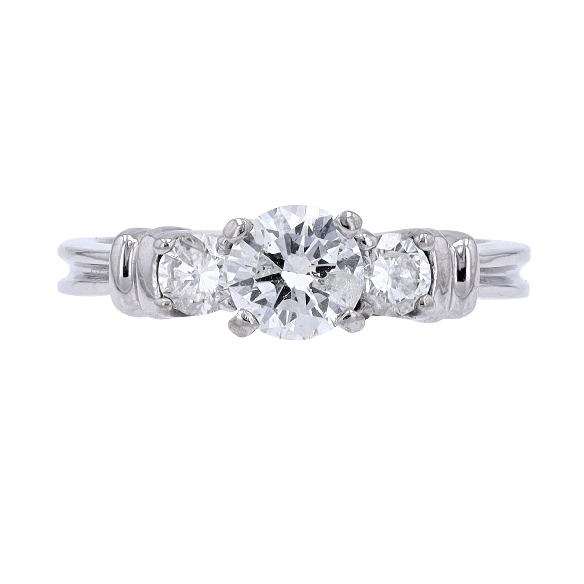 PLAT .68 CTR Three Stone Diamond Engagement Rin