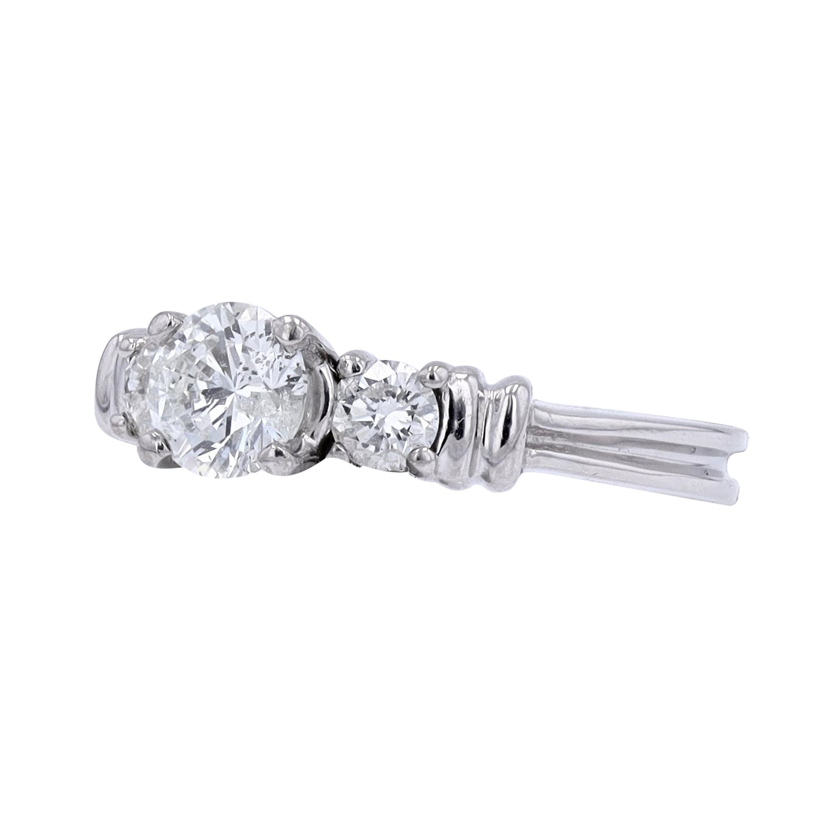PLAT .68 CTR Three Stone Diamond Engagement Rin