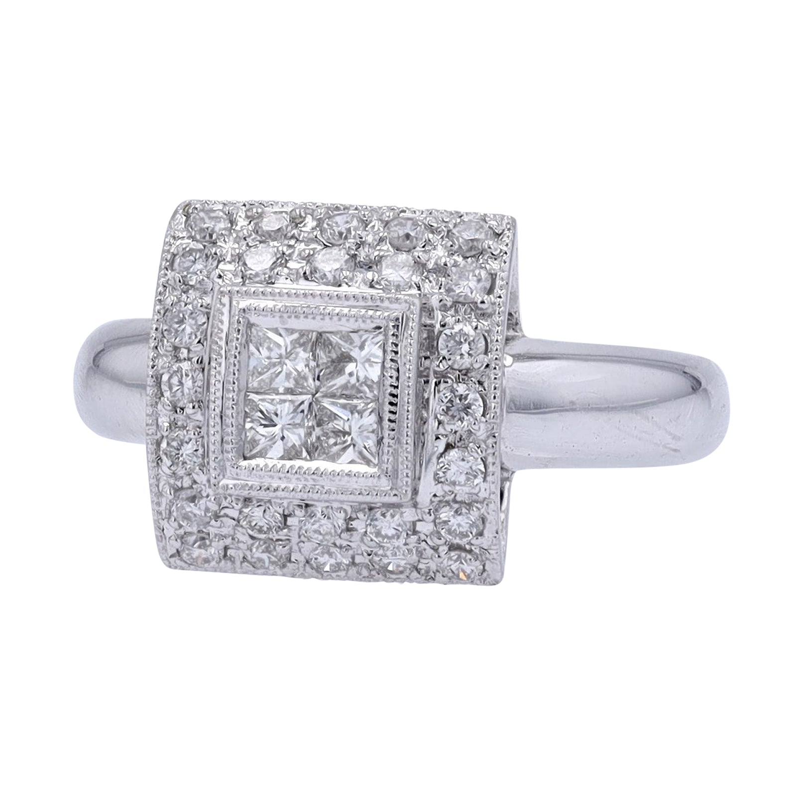 18K WG 3/4 CTW Diamond Engagement Ring