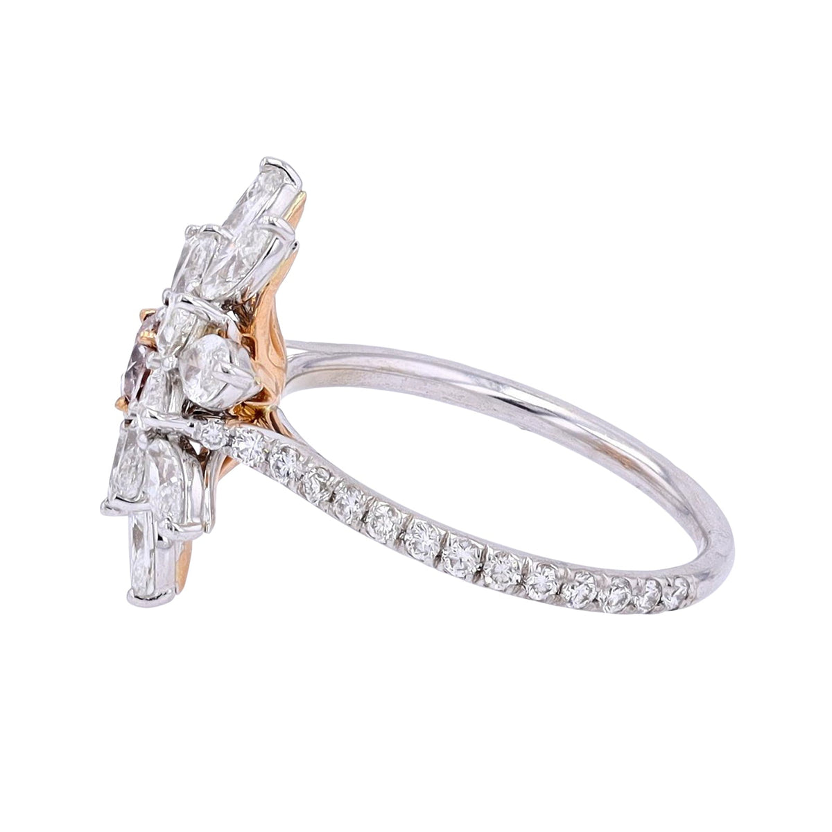 18K WG 2.48 CTW Diamond Flower Ring
