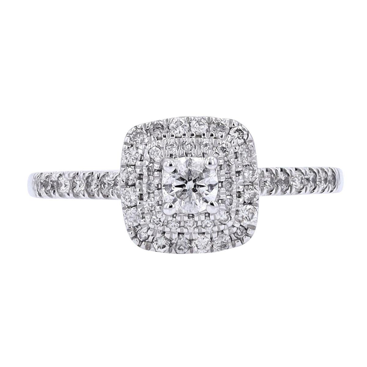 14K WG 1/5 CTR Halo Engagement Ring