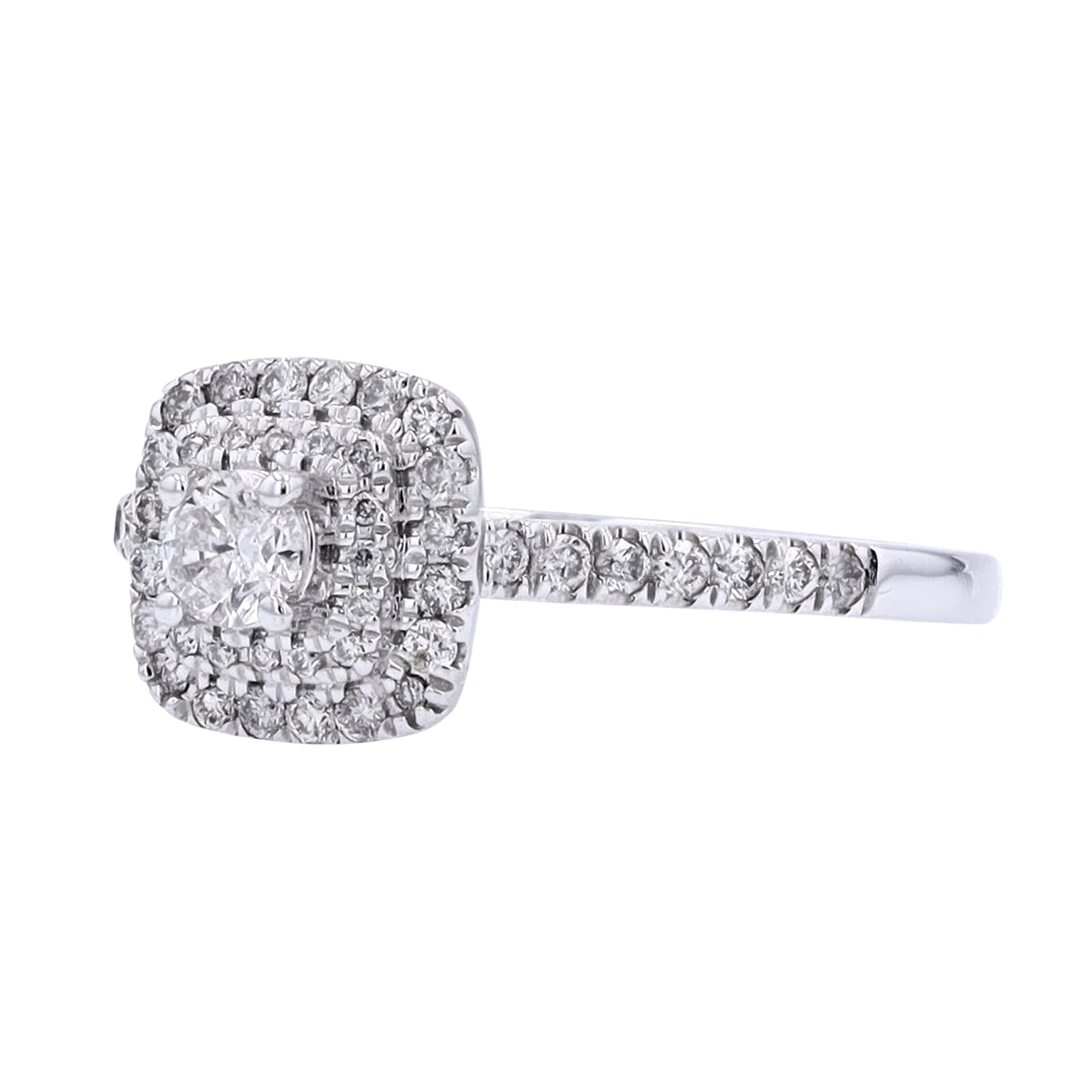 14K WG 1/5 CTR Halo Engagement Ring