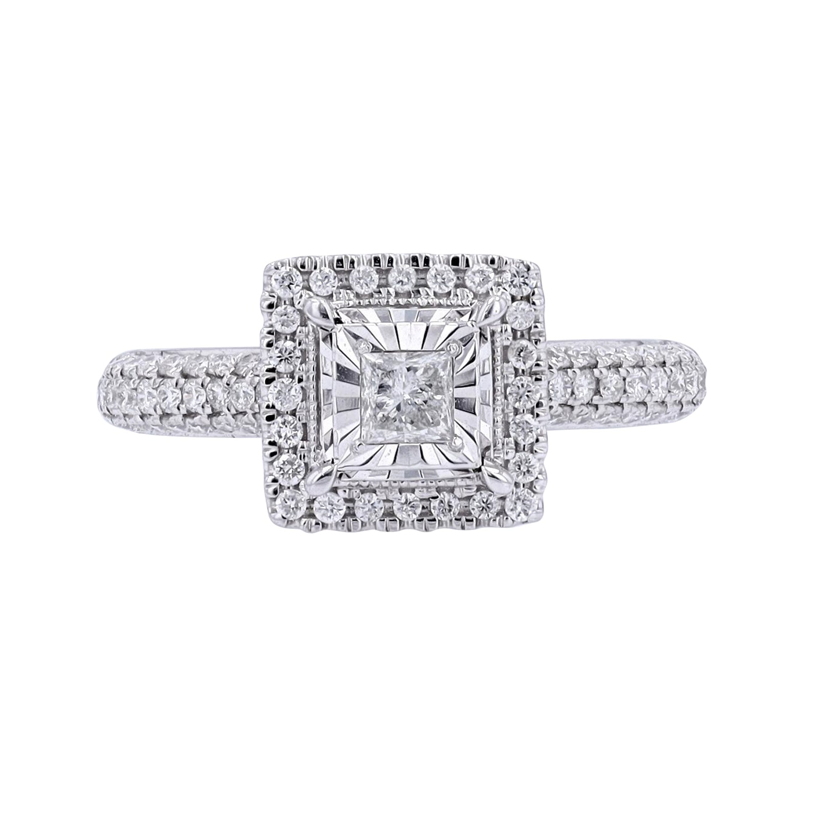 10K WG 1/4 CTR Princess Cut Engagement Ring