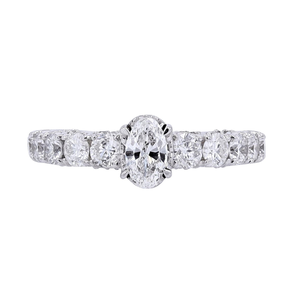 14K WG 1/2 CT Oval Center Engagement Ring