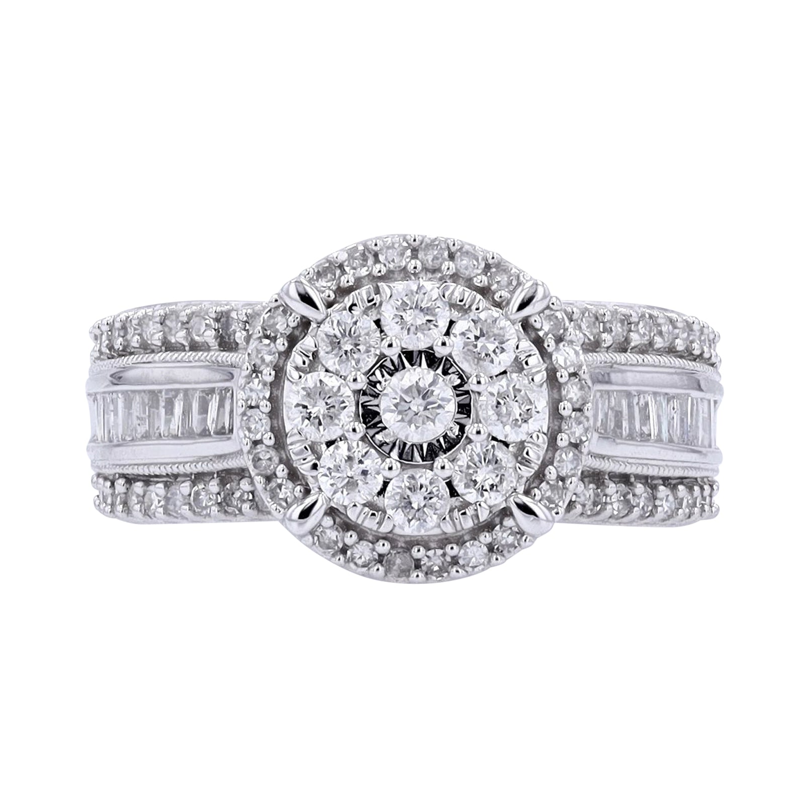 10K WG 1 CTW Diamond Cluster Ring