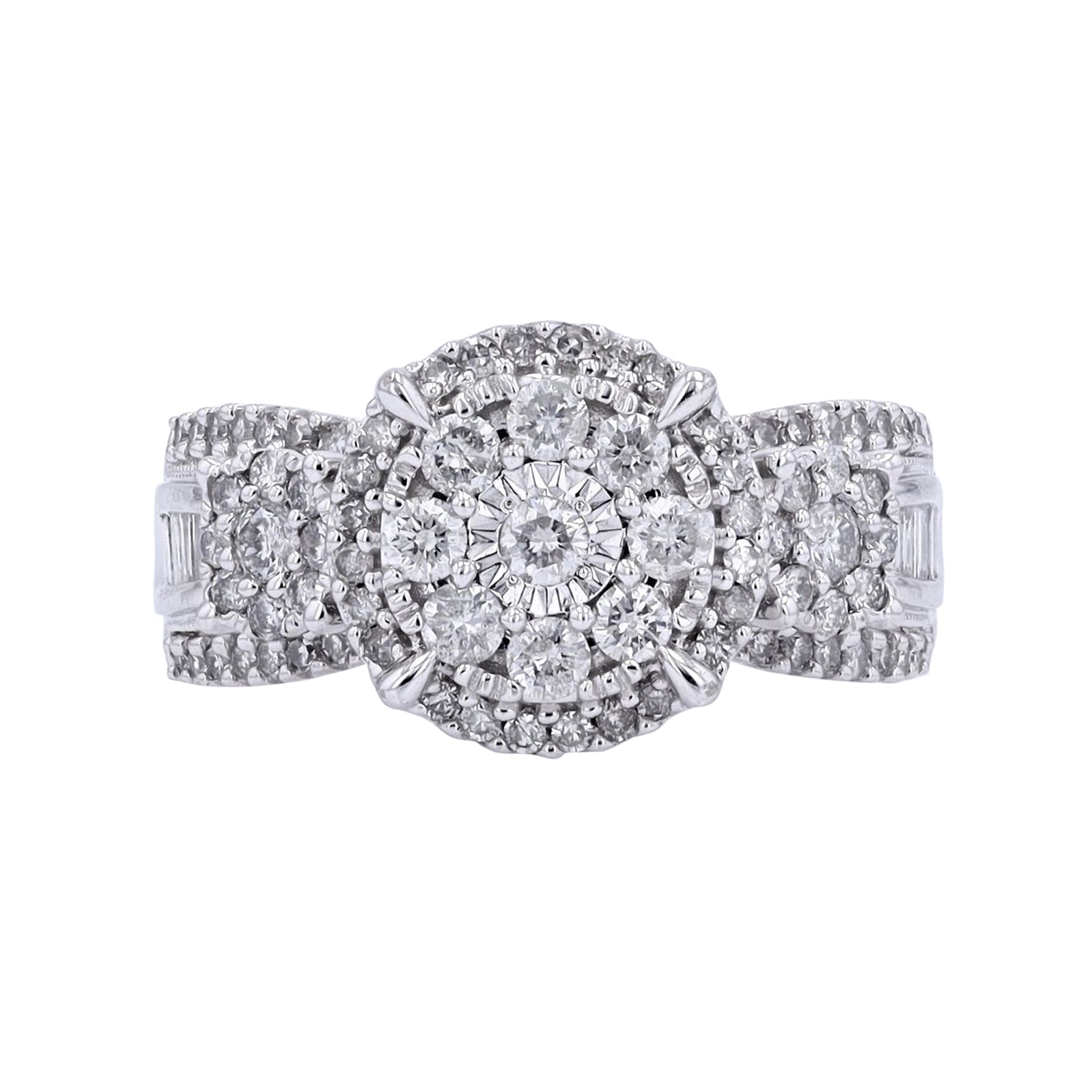 10K WG 1 CTW Diamond Miracle Set Center Ring