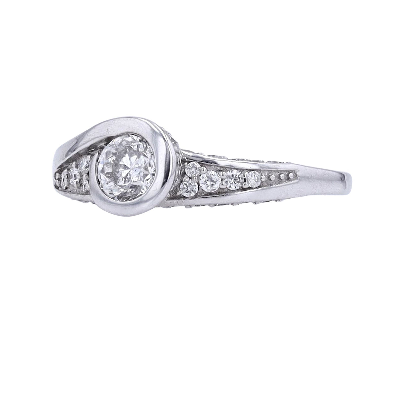14K WG 1/2 CTR Diamond Engagement Ring