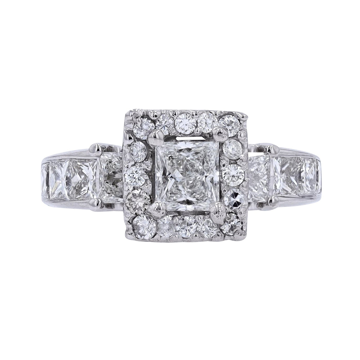 14K WG .75 CTR Princess Cut Diamond Engagement Ring