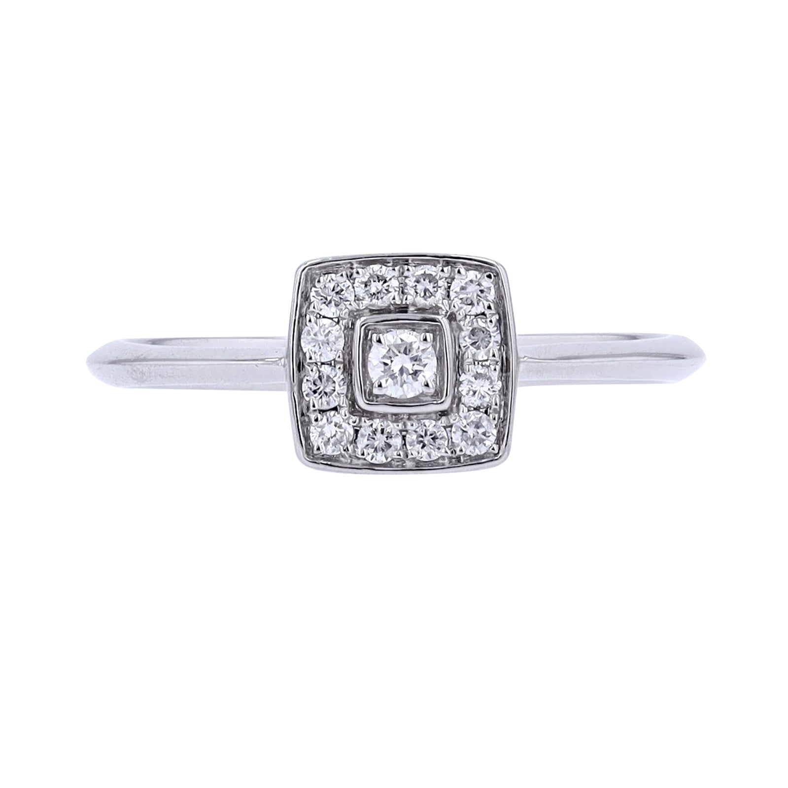 14K WG .17 CTW Diamond Halo Engagement Ring